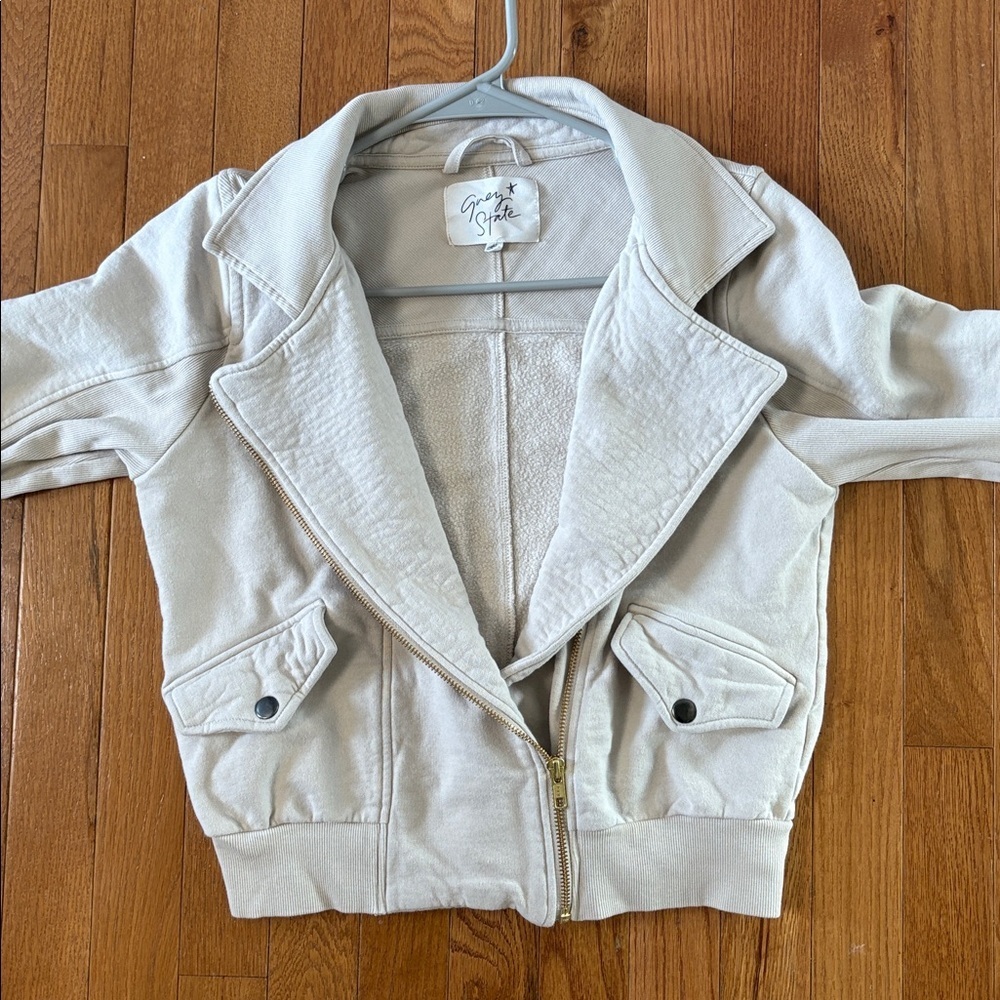 Grey State Zip Jacket Lightweight Sweatshirt Size… - image 4